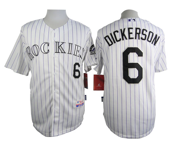 Men Colorado Rockies #6 Dickerson White MLB Jerseys
